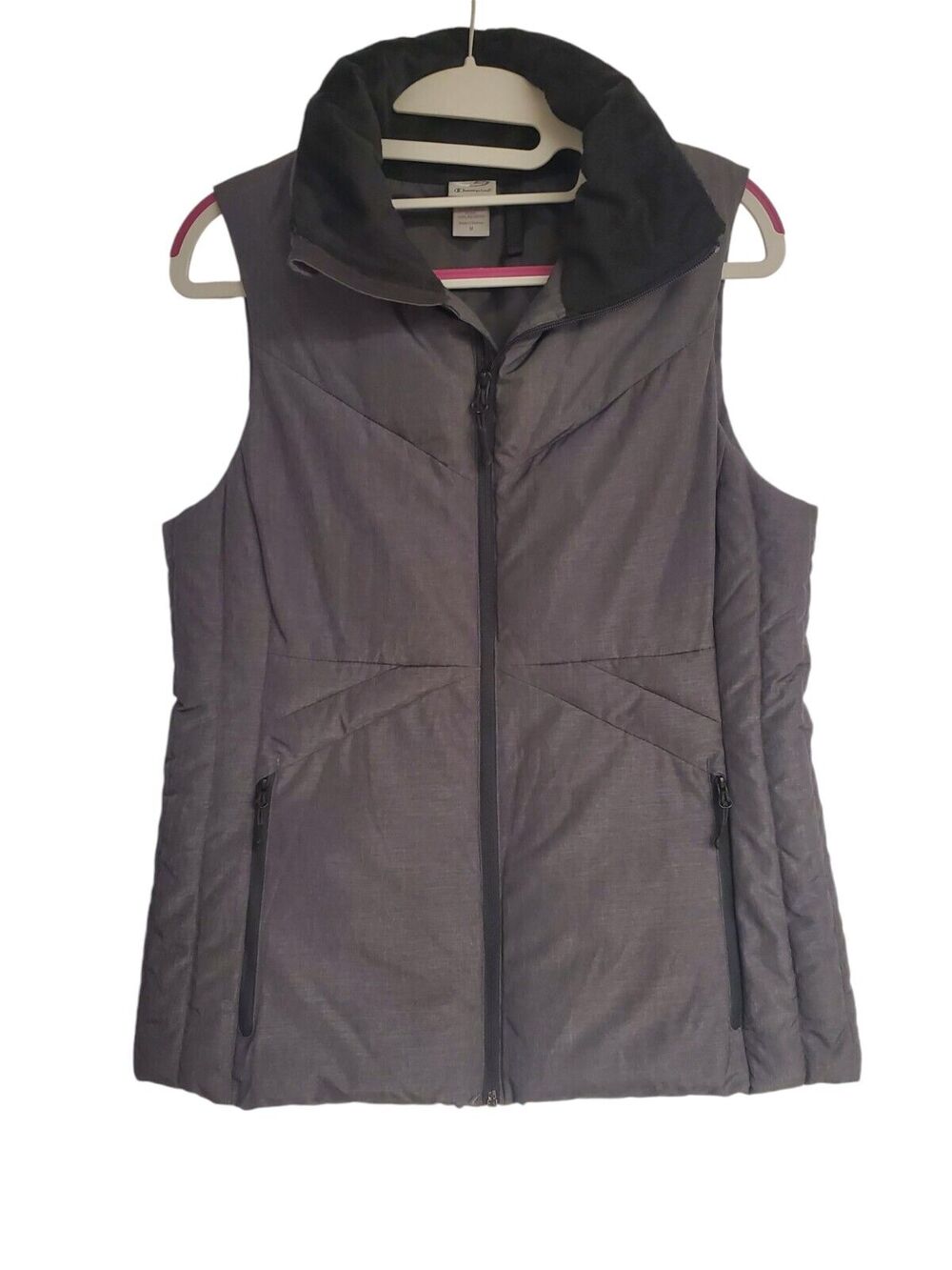 Women's C9 by Champion Dark Grey Full Zip Puffer Vest | Size Medium